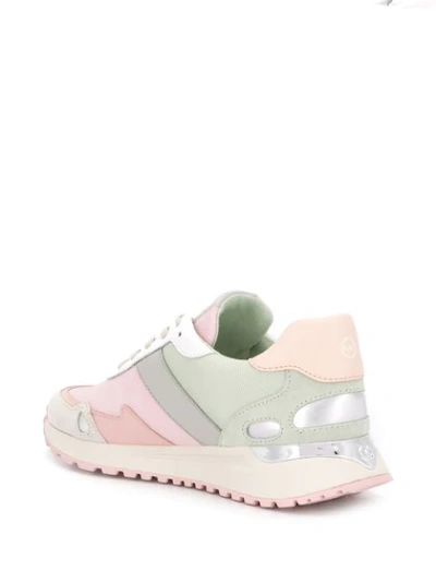 Shop Michael Michael Kors Colour Blocked Low Top Sneakers In Pink ,green