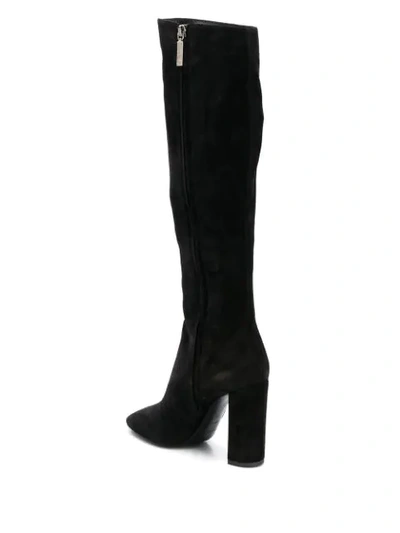 Shop Saint Laurent Lou 105 Knee-high Boots In Black