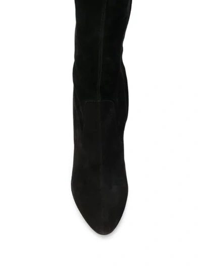 Shop Saint Laurent Lou 105 Knee-high Boots In Black