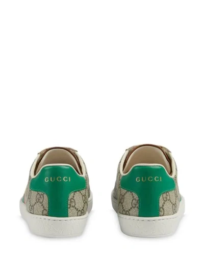 Shop Gucci 'fake/not' Print Ace Sneakers In Neutrals