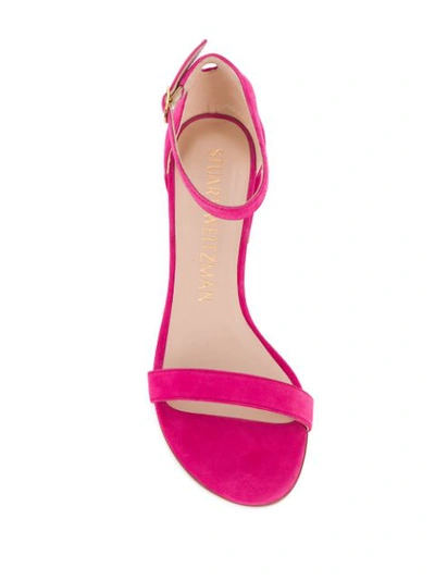Shop Stuart Weitzman Simple Suede 60mm Sandals In Pink