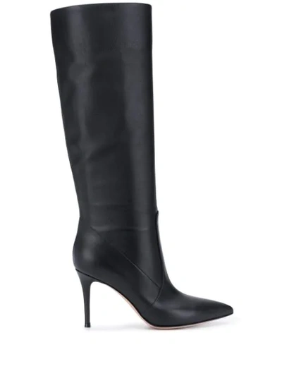 Shop Gianvito Rossi Heather 85mm Leather Boots In Black