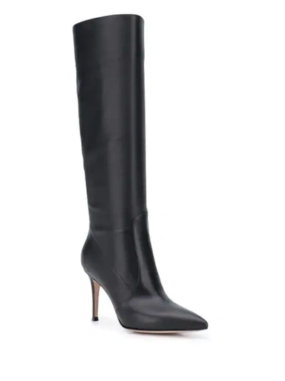 Shop Gianvito Rossi Heather 85mm Leather Boots In Black