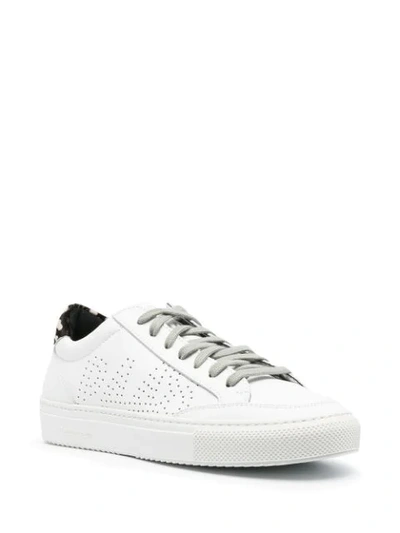 Shop P448 Perforated Textured Panel Sneakers In White