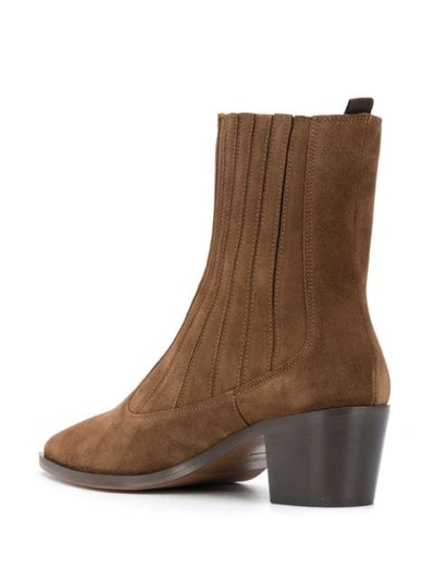 L'autre Chose Block-heel Point Toe Boots In Brown