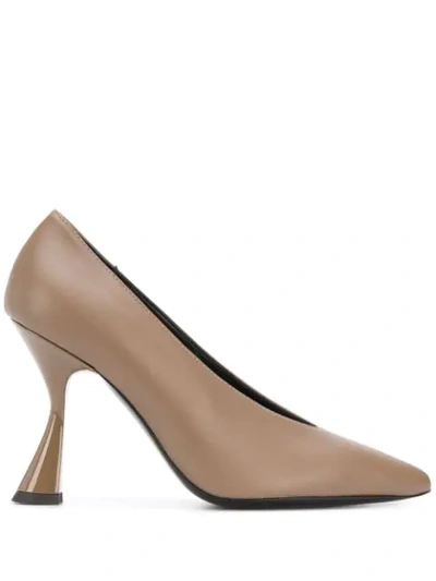 Shop Pollini Pointed Toe Pumps In Brown