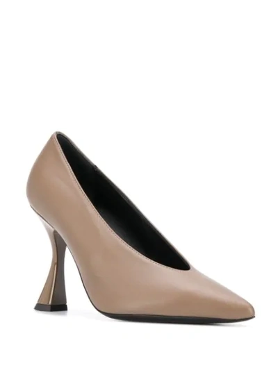 Shop Pollini Pointed Toe Pumps In Brown