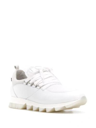 Shop Peserico Panelled Low-top Sneakers In White