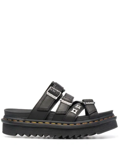 Shop Dr. Martens' Chunky-soled Strappy Sandals In Black