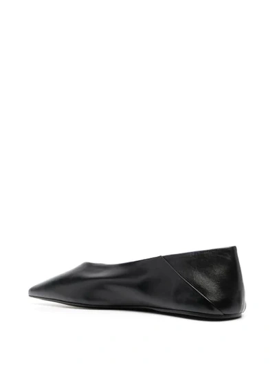 Shop Jil Sander Pointed-toe Ballerina Shoes In Black
