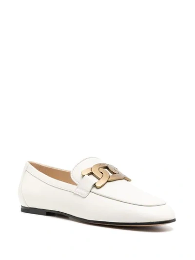 Shop Tod's Kate Gommino Loafers In White