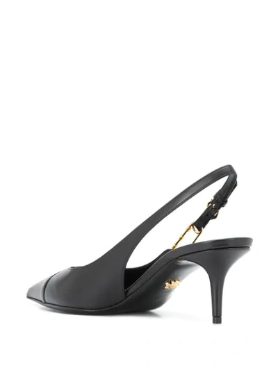 Shop Versace Safety Pin Slingback Pumps In Black
