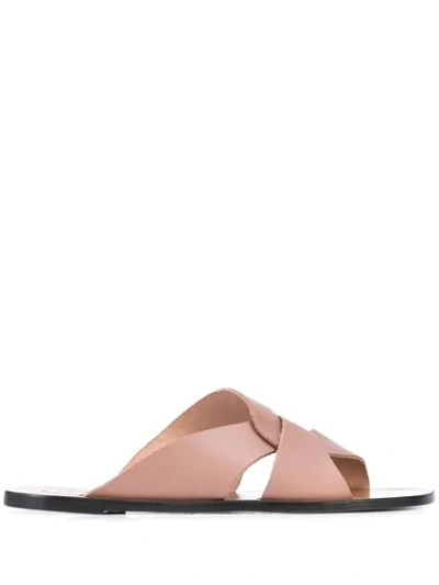 Shop Atp Atelier Allai Twisted Strap Sandals In Pink