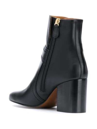 Chloé Ring Detail Leather Boots In Black