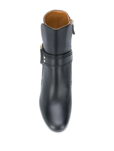 Chloé Ring Detail Leather Boots In Black