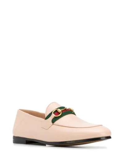 Shop Gucci Web Detail Loafers In Neutrals