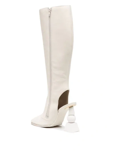Shop Jacquemus Olive Knee Boots In White