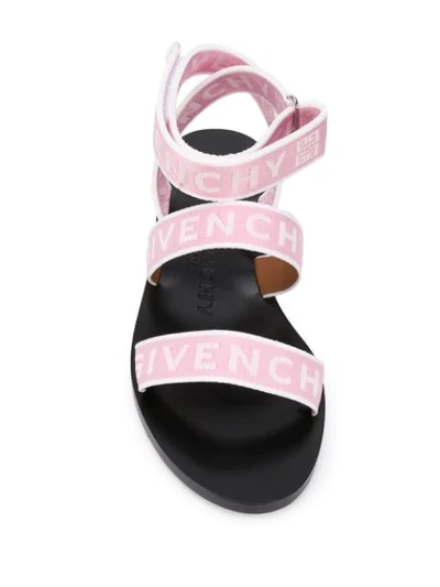 Shop Givenchy Logo Strap Flat Sandals In Pink