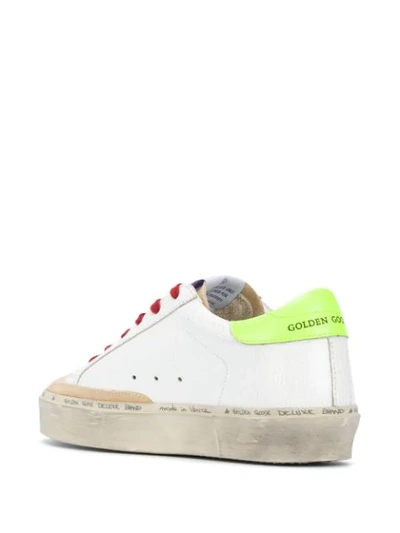Shop Golden Goose Hi-star Distressed Sneakers In White