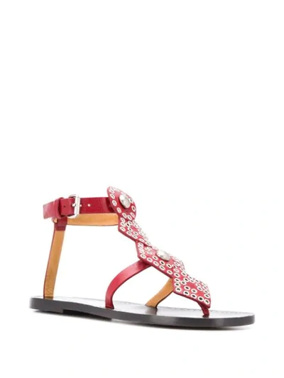 Shop Isabel Marant Studded Gladiator Sandals In Red