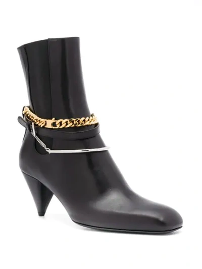 Shop Jil Sander Chain Link Ankle Boots In Black