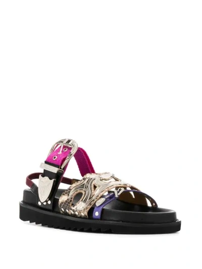 Toga Multiple Straps Slingback Sandals In Neutrals
