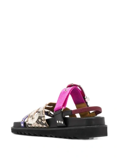 Toga Multiple Straps Slingback Sandals In Neutrals