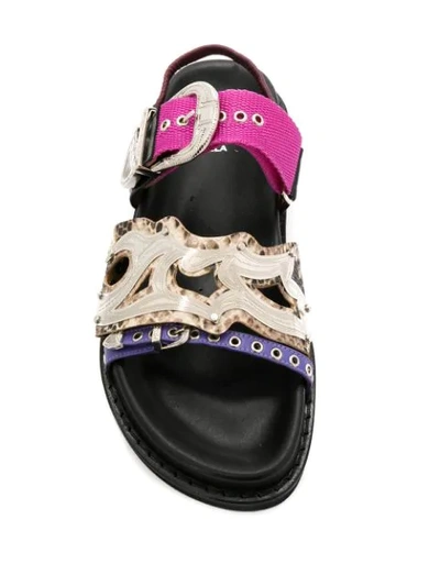 Toga Multiple Straps Slingback Sandals In Neutrals