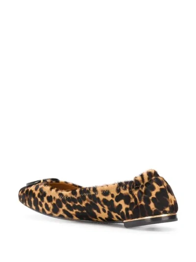 Shop Tory Burch Leopard Print Ballerina Shoes In Neutrals