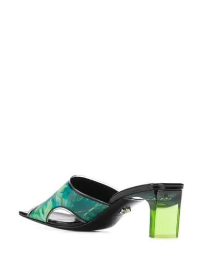 Shop Versace Jungle-print Sandals In Green