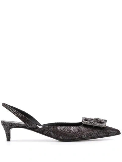Shop Just Cavalli 50mm Pointed Pumps In Black
