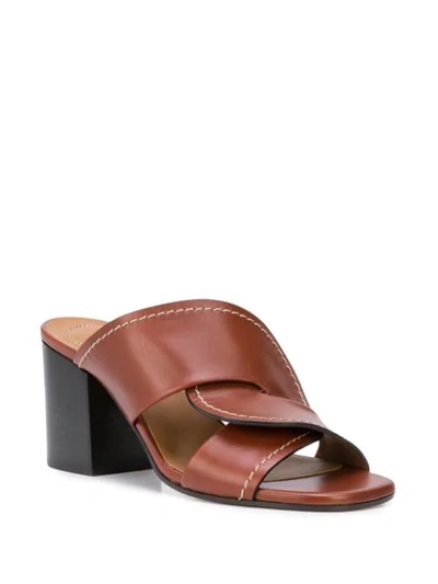 Shop Chloé Candice 70mm Mules In Brown