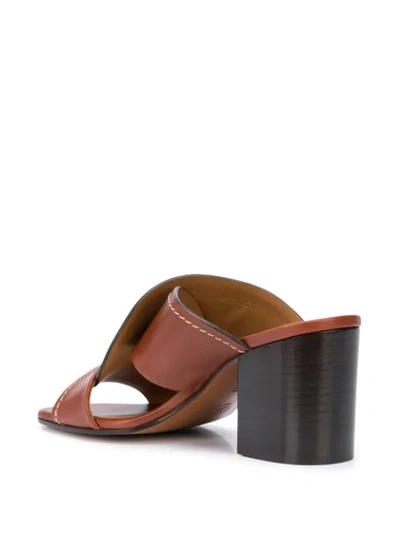 Shop Chloé Candice 70mm Mules In Brown