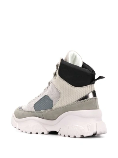Shop Pinko Chunky High-top Trainers In Grey