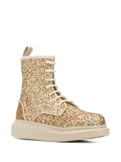 Shop Alexander Mcqueen Hybrid Ankle Boots In Gold