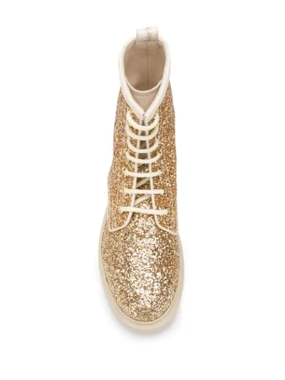 Shop Alexander Mcqueen Hybrid Ankle Boots In Gold