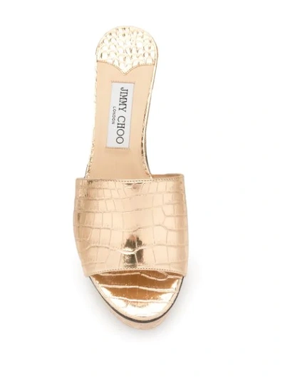 Shop Jimmy Choo Deedee 80mm Wedge Sandals In Gold