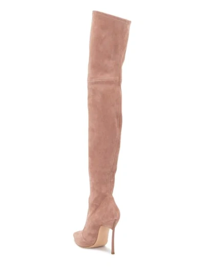 Shop Casadei Blade Thigh-high Boots In Pink