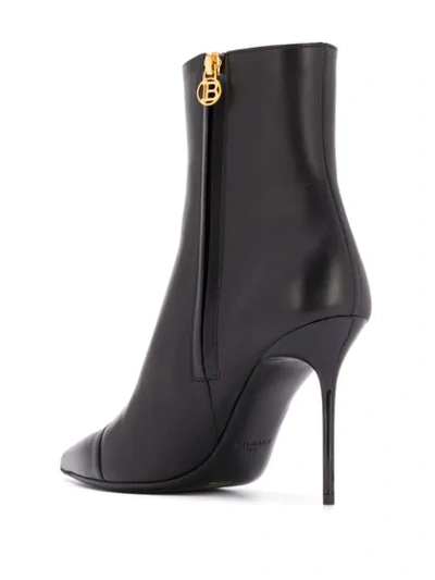 Shop Balmain Stiletto Ankle Boot In Black