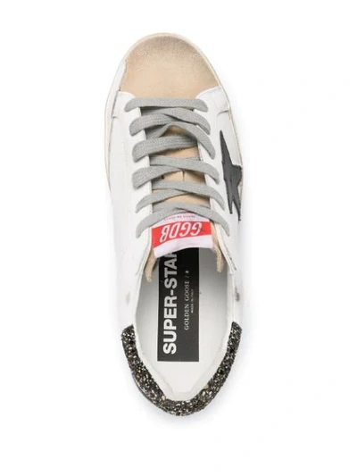 Shop Golden Goose Superstar Glitter-trim Low-top Sneakers In White