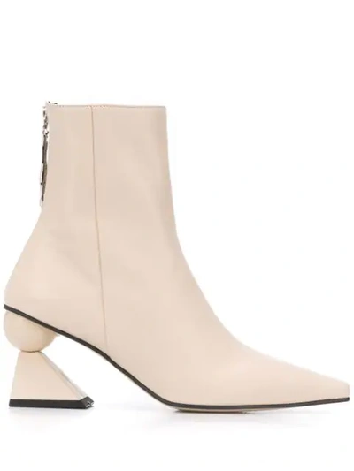 Shop Yuul Yie Sculpted Heel Ankle Boots In Neutrals