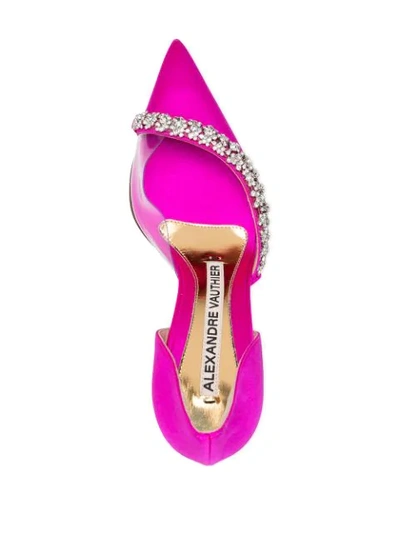 Shop Alexandre Vauthier Amber Ghost Crystal-embellished Pumps In Pink