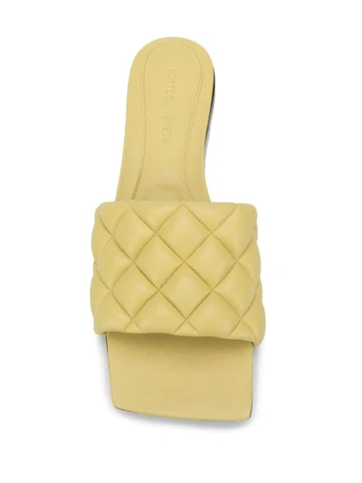 Shop Bottega Veneta Quilted Square-toe Sandals In Yellow