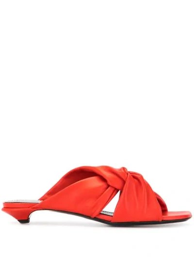 Shop Proenza Schouler Twisted Straps 25mm Mules In Red
