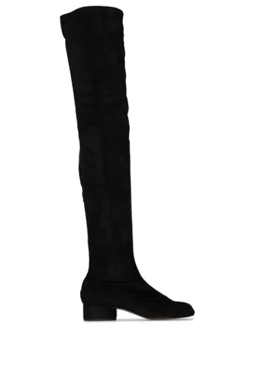 Shop Maison Margiela Tabi 30mm Thigh-high Boots In Black