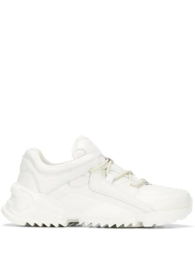 Shop Ferragamo Panelled Chunky Sneakers In White