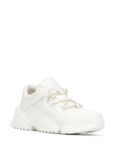 Ferragamo 20mm Skylar 7 Leather Sneakers In White