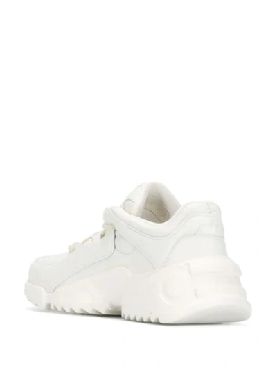 Shop Ferragamo Panelled Chunky Sneakers In White