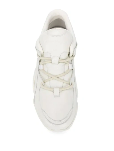 Shop Ferragamo Panelled Chunky Sneakers In White