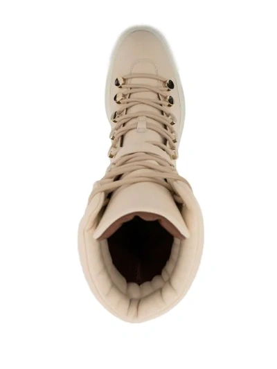L'autre Chose Lace-up Combat Boots In Neutrals